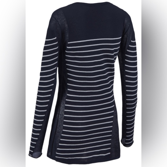 CAbi Regiment Stripe Pullover Lightweight Sweater Blue sizes multiple EUC 3367 - Picture 3 of 5